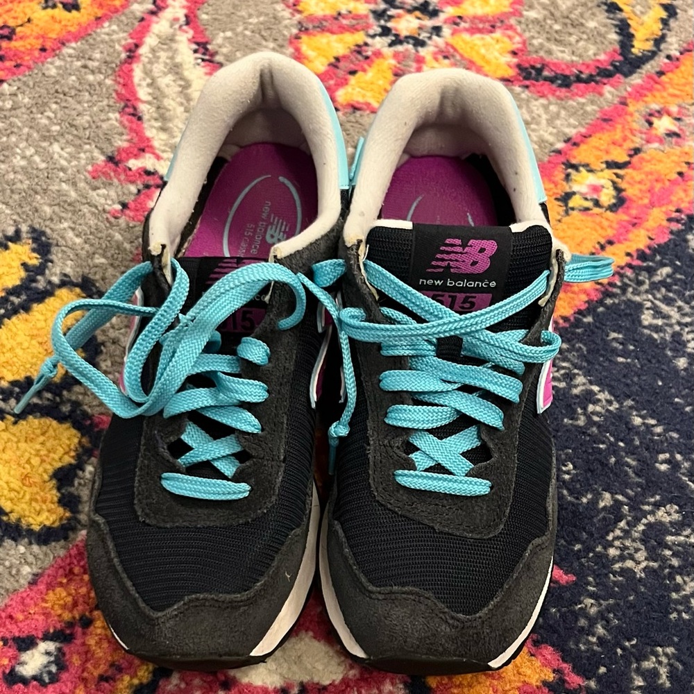 New Balance Women's Black and Teal Sneakers